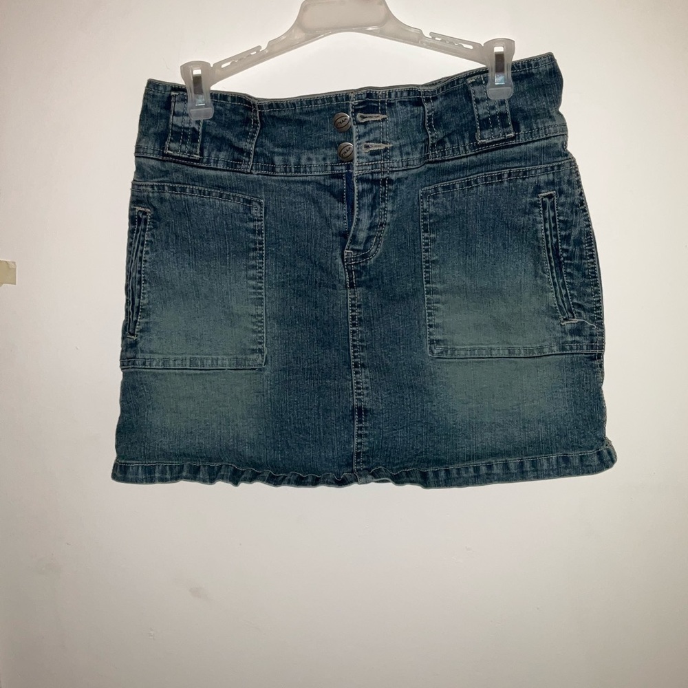Vintage Blue Denim Mini Skort